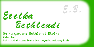 etelka bethlendi business card